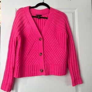 Aqua brand Cardigan from Bloomingdale’s. Size Small. Bright Pink 💕
